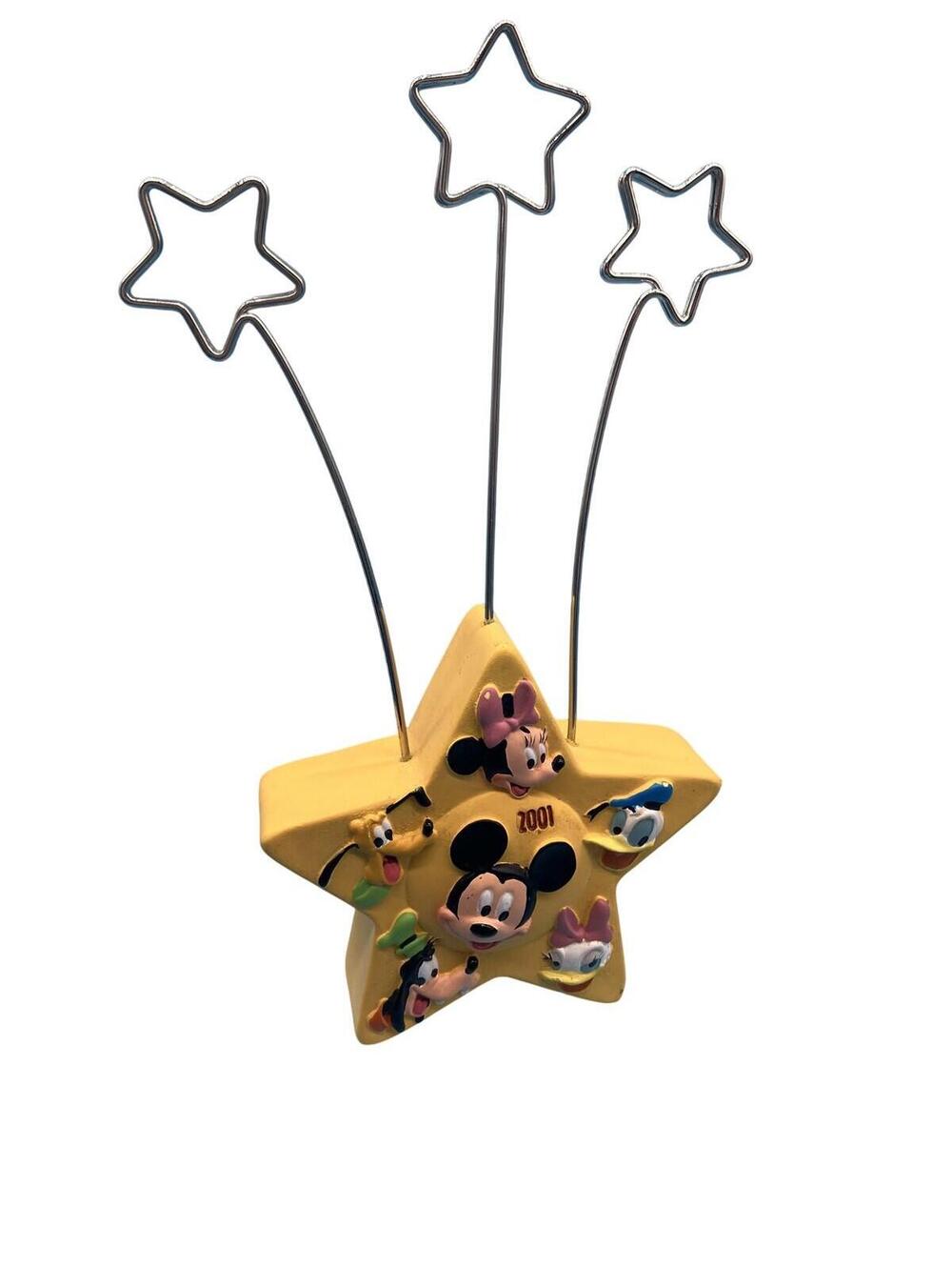 Hallmark Disney Mickey Mouse Star Photo Holder Walt's 100th 2001 Figurine Yellow